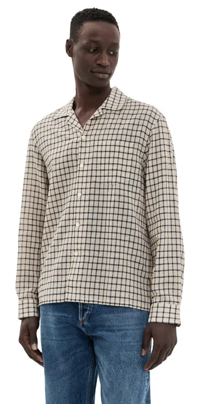 Alex Mill Mason Shirt In Windowpane Plaid Flax/black
