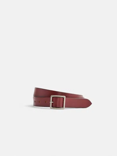 Alex Mill Maximum Henry Albert Slim Square Belt In Oxblood