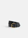 Alex Mill Maximum Henry Wide Standard Belt In Black