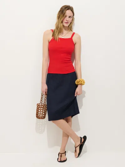 Alex Mill Maya Pencil Skirt In Linen In Blue