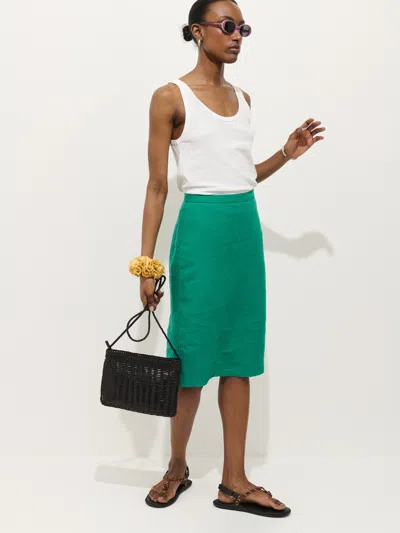 Alex Mill Maya Pencil Skirt In Linen In Green