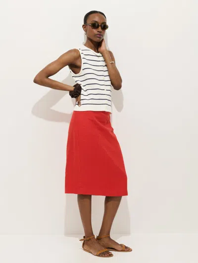 Alex Mill Maya Pencil Skirt In Linen In Red