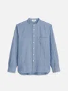 ALEX MILL MEN'S EASY BAND COLLARSHIRT IN BLUE CHAMBRAY