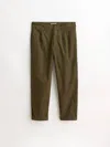 ALEX MILL MEN'S PLEATED PANTS IN MILITARY OLIVE