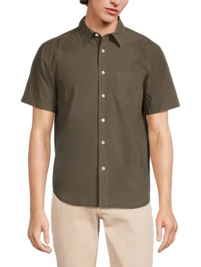 Alex Mill Men's Short Sleeve Button Down Shirt In Military Olive