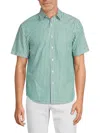 Alex Mill Men's Short Sleeve Striped Button Down Shirt In Green White