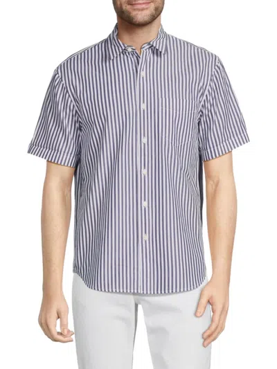 Alex Mill Men's Short Sleeve Striped Button Down Shirt In Navy White