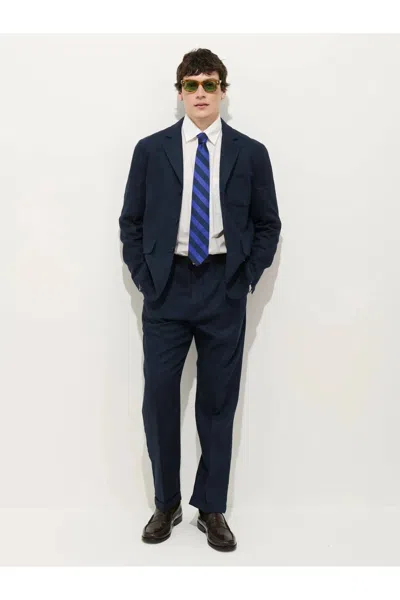 Alex Mill Mercer Linen Jacket Lightweight Blazer In Navy In Blue