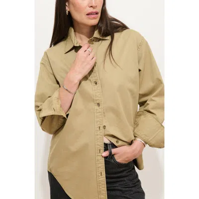 Alex Mill Mercer Long Sleeve Cotton Twill Shirt In Brown