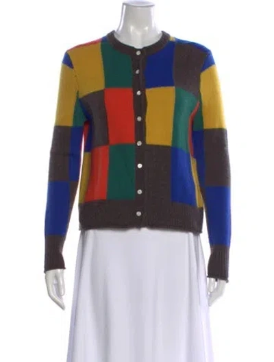 Pre-owned Alex Mill Merino Wool Colorblock Pattern Sweater In Blue