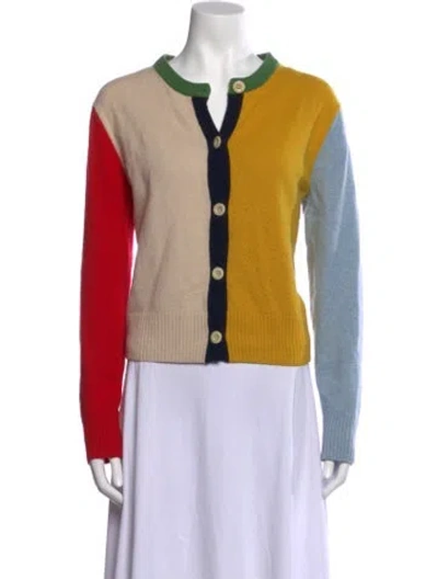 Pre-owned Alex Mill Merino Wool Colorblock Pattern Sweater In Yellow