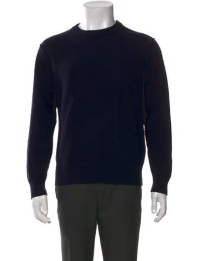 Pre-owned Alex Mill Merino Wool Crew Neck Pullover In Black/blue