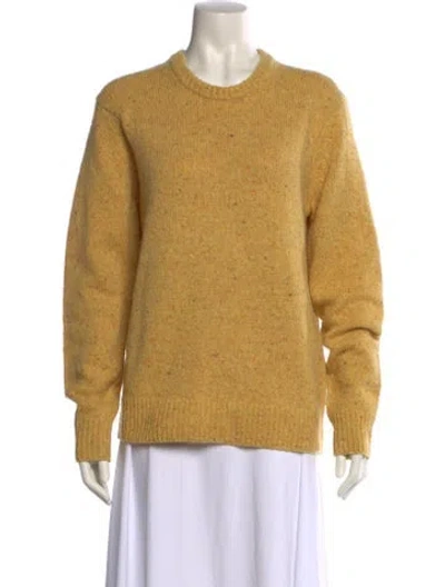 Pre-owned Alex Mill Merino Wool Crew Neck Sweater In Yellow