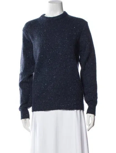 Pre-owned Alex Mill Merino Wool Mock Neck Sweater In Blue