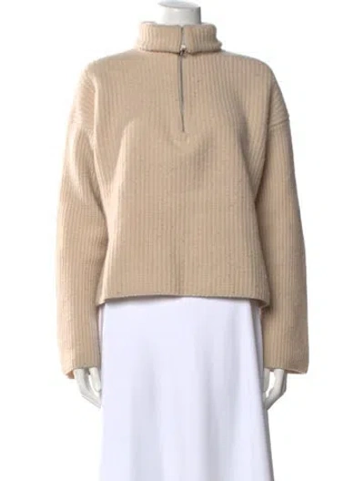 Pre-owned Alex Mill Merino Wool Mock Neck Sweater In Neutral