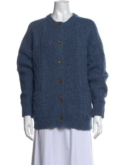 Pre-owned Alex Mill Merino Wool Open Front Sweater In Blue