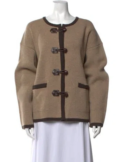 Pre-owned Alex Mill Merino Wool Open Front Sweater In Neutrals