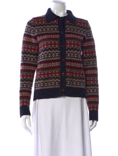 Pre-owned Alex Mill Merino Wool Patterned Sweater In Blue