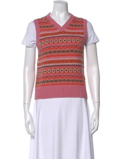 Pre-owned Alex Mill Merino Wool Patterned Sweater W/ Tags In Pink