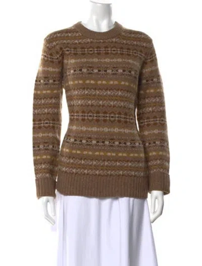 Pre-owned Alex Mill Merino Wool Striped Sweater In Brown