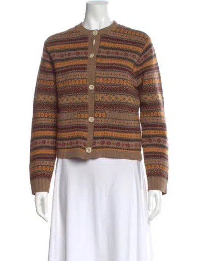 Pre-owned Alex Mill Merino Wool Striped Sweater In Brown