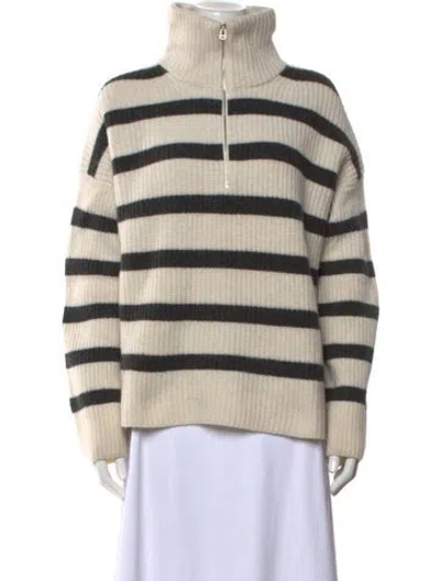 Pre-owned Alex Mill Merino Wool Striped Sweater In Neutral
