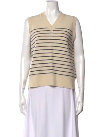 Pre-owned Alex Mill Merino Wool Striped Sweater In Neutral