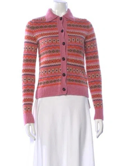 Pre-owned Alex Mill Merino Wool Striped Sweater In Pink