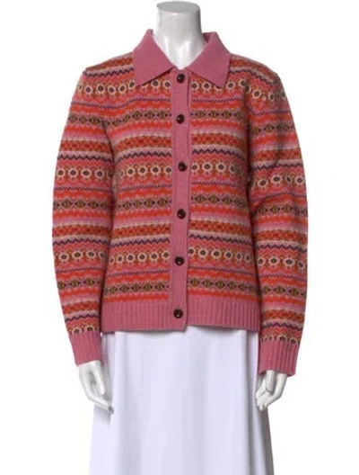 Pre-owned Alex Mill Merino Wool Striped Sweater In Pink