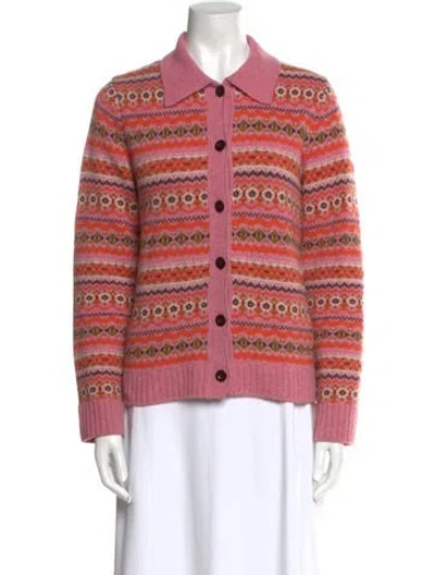 Pre-owned Alex Mill Merino Wool Striped Sweater In Pink