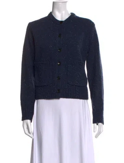 Pre-owned Alex Mill Merino Wool Tweed Pattern Sweater In Blue