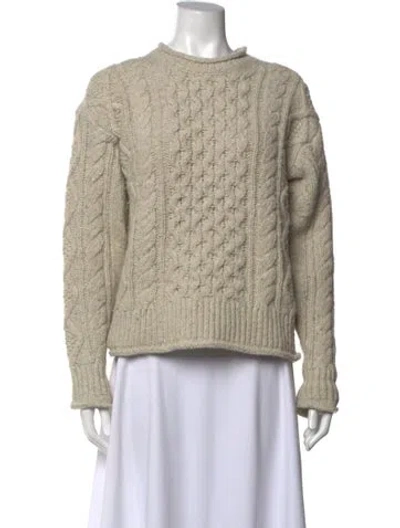 Pre-owned Alex Mill Merino Wool Tweed Pattern Sweater In Neutral