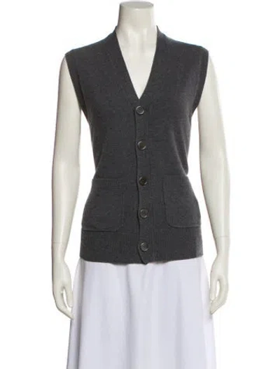 Pre-owned Alex Mill Merino Wool Vest In Gray