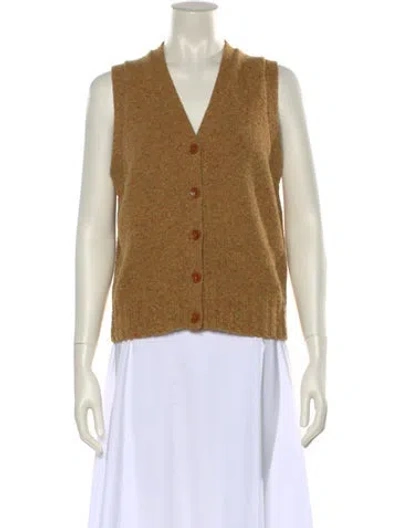 Pre-owned Alex Mill Merino Wool V-neck Sweater In Brown