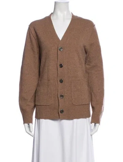 Pre-owned Alex Mill Merino Wool V-neck Sweater In Brown