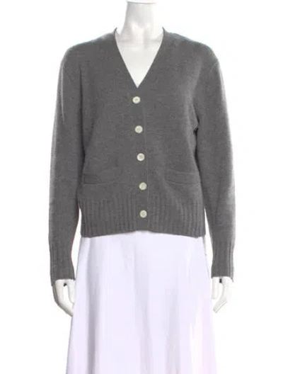 Pre-owned Alex Mill Merino Wool V-neck Sweater In Gray