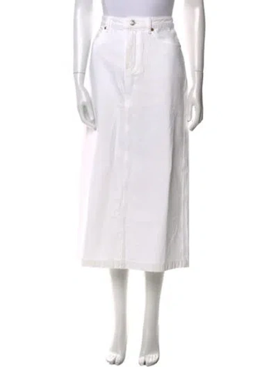 Pre-owned Alex Mill Midi Length Skirt In White