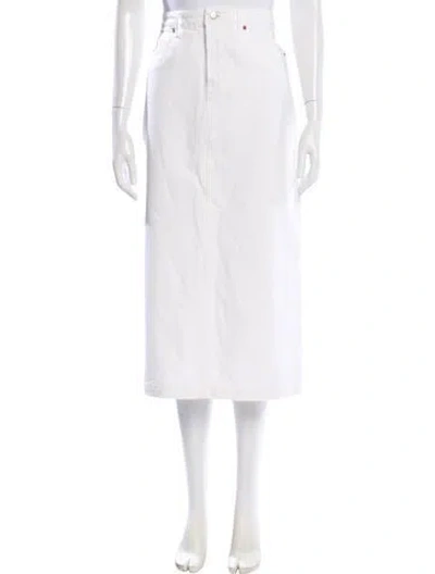 Pre-owned Alex Mill Midi Length Skirt In White