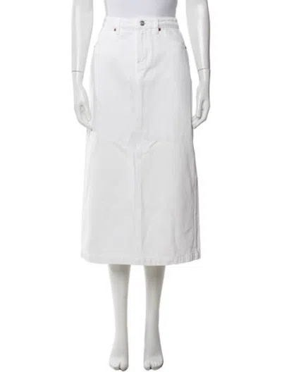 Pre-owned Alex Mill Midi Length Skirt In White