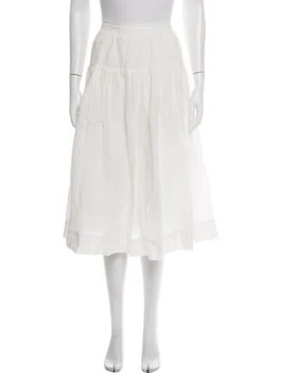 Pre-owned Alex Mill Midi Length Skirt In White