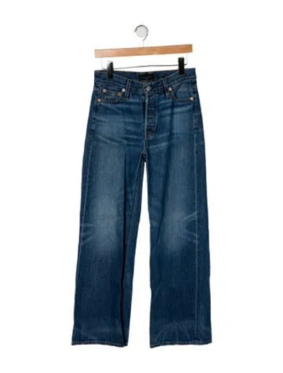 Pre-owned Alex Mill Mid-rise Wide Leg Jeans In Blue