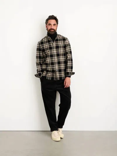 Alex Mill Mill Button-down Shirt In Black/ivory Tartan In Multi