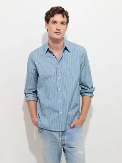 Alex Mill Mill Dress Shirt In Eoe Stripe In Green Stripe