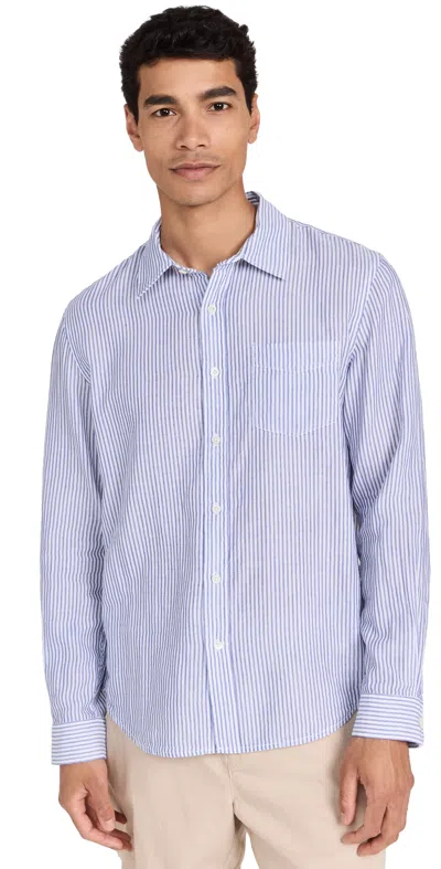 Alex Mill Mill Shirt In Double Gauze White/evening Blue