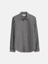 Alex Mill Mill Striped Cotton-poplin Shirt In Black/ivory