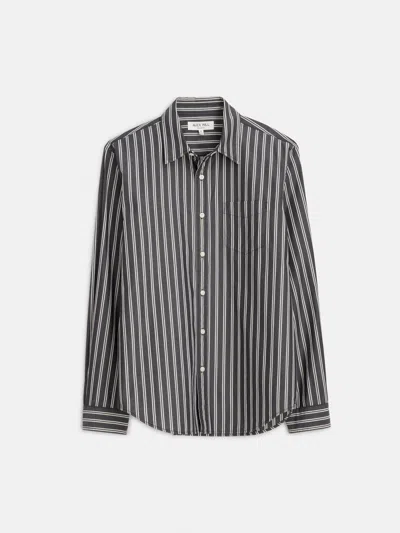 Alex Mill Mill Striped Cotton-poplin Shirt In Charcoal