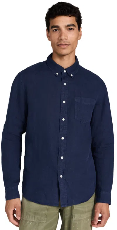 Alex Mill Mill Shirt In Linen Navy