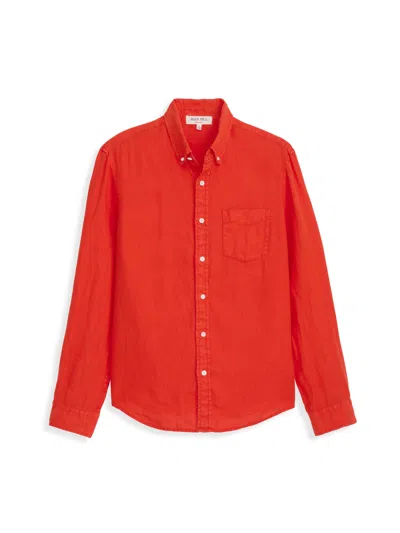 Alex Mill Mill Shirt In Linen In Tangerine