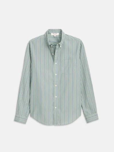 Alex Mill Mill Striped Shirt In Cotton Poplin In Green