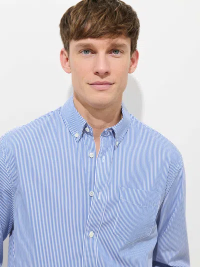 Alex Mill Mill Striped Shirt In Cotton Poplin In Blue